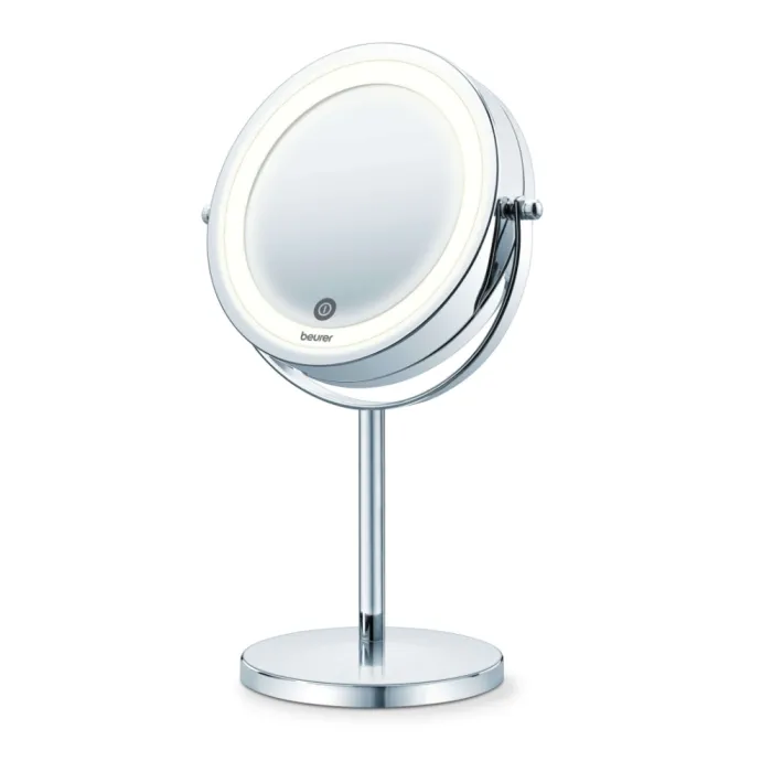 Beurer BS 55 Illuminated mirror, touch sensor, 18 LED light, 7 x zoom, 2 swivering mirrors, 13 cm
