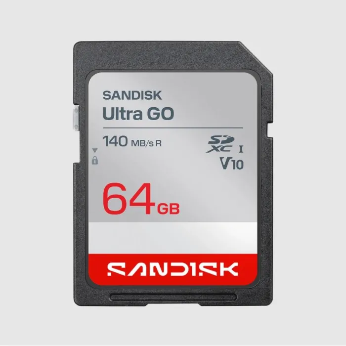 Карта памет SANDISK Ultra GO SDXC UHS-I, 64 GB, Class 10, скорост на трансфер до 140 MB/s