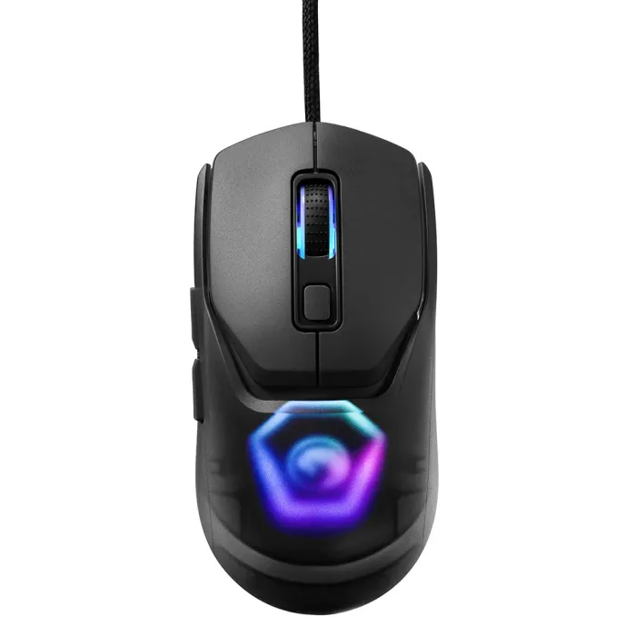 Геймърска оптична мишка Marvo FIT LITE, USB, за лява и дясна ръка, Pixart 3327, 12000 dpi, 1000 Hz, 7 програмируеми бутона, RGB подсветка, черна