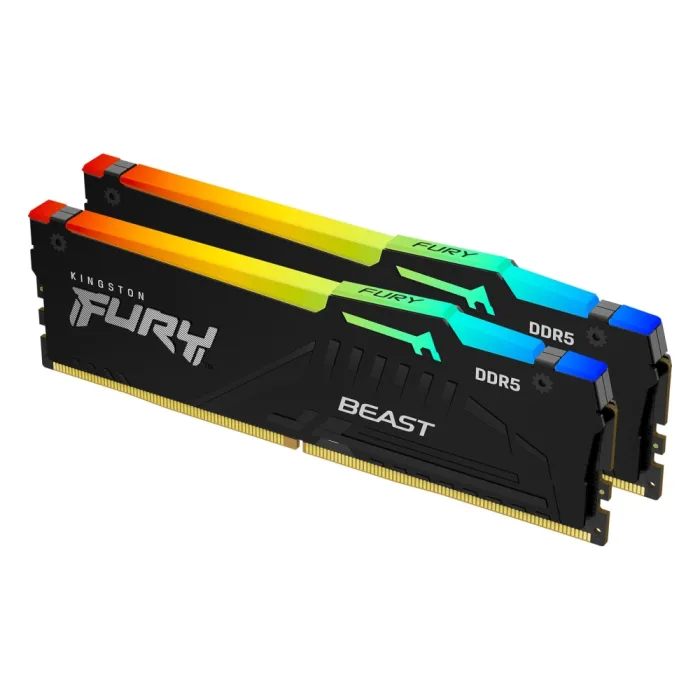 RAM памет KINGSTON FURY Beast RGB KF560C30BBEAK2-32, 32 GB (2x16 GB), DDR5, 6000 MHz, CL30, UDIMM, черна