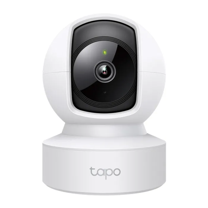 Вътрешна Wi-Fi IP камера TP-Link Tapo C212, 2K 3MP, 2304 x 1296 пиксела, панорамна и накланяща се, покритие 360°/114°, двупосочно аудио, детекция на човек, microSD до 512 GB