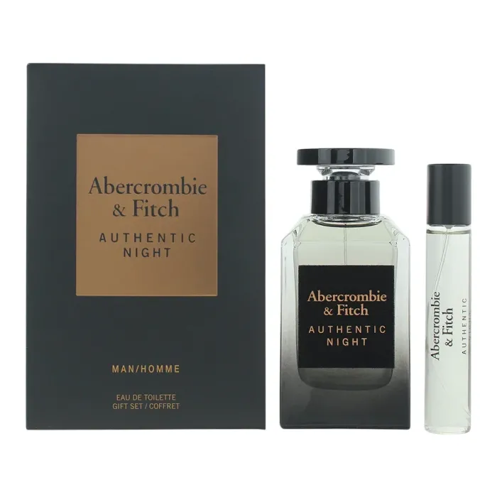 Abercrombie & Fitch Authentic Night, подаръчен комплект за мъже, тоалетна вода, 100 ml + 15 ml
