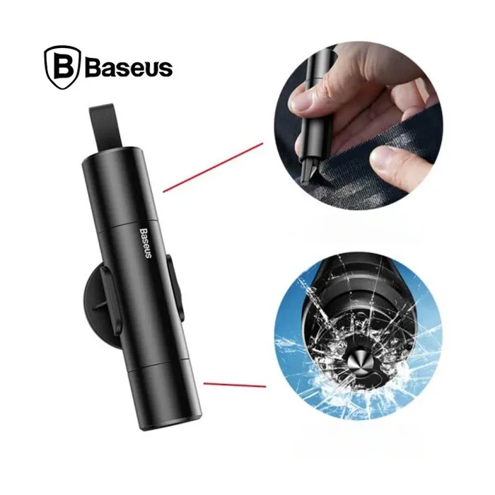 Baseus Sharp Tool Safety Hammer авариен инструмент за стъкло и колан, тъмносив