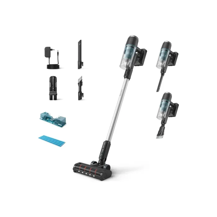 Безкабелна вертикална прахосмукачка PHILIPS XC3131/01, 3000 Series Aqua, ръчна употреба, Aqua модул, PowerCyclone 8, до 60 мин, 25,2 V, сменяема Li-Ion батерия