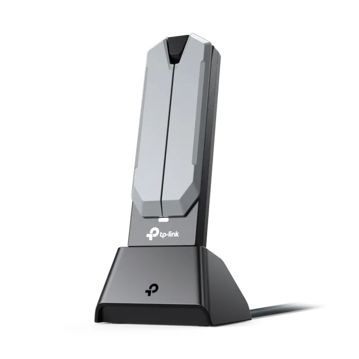 Безжичен USB мрежов адаптер TP-LINK Archer TBE400UH, Wi-Fi 7, BE6500, трилентов 2.4/5/6 GHz, USB 3.0, USB 3.0 поставка