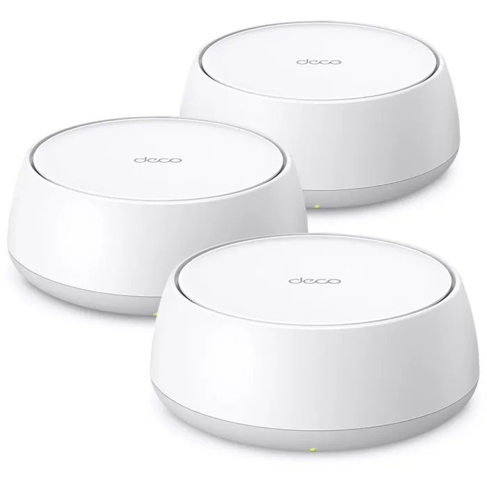 Wi-Fi 7 mesh система TP-LINK Deco BE22 (3-pack), BE3600, до 3600 Mbps, 2 × 1 GbE на устройство, AI-Driven Mesh