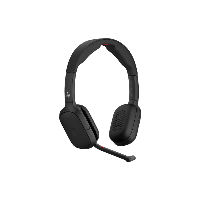 Безжични on-ear слушалки HP Poly Focus 625 Stereo Bluetooth Headset, Bluetooth 6.0, хибридно активно шумопотискане ANC, режим Transparency, 6 MEMS микрофона, до 52 часа слушане, USB-C