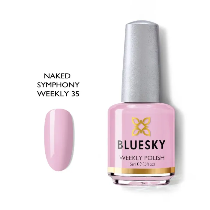 Bluesky лак за нокти Weekly Polish, цвят Naked Symphony, гланцов, 15 ml