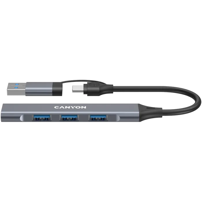 Canyon OnHub 02 4 Port USB-C Hub USB 3.0/USB 2.0 Grey CNS-TDS02G