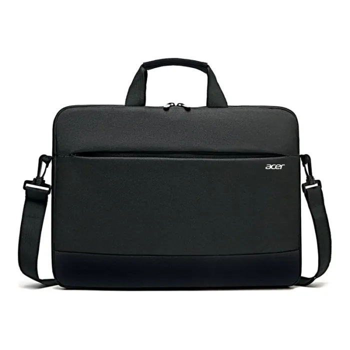 Чанта за лаптоп ACER OBG203, за лаптопи до 15.6", полиестер, черна, отделение за лаптоп, голям и преден джоб с цип, дръжка и презрамка