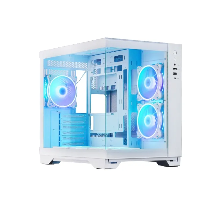 CHIEFTEC Visio бяла ATX кутия Dual-Chamber – TG отпред/страни, 6x 120mm White A-RGB, USB-C 3.2 Gen2, GPU 410 mm