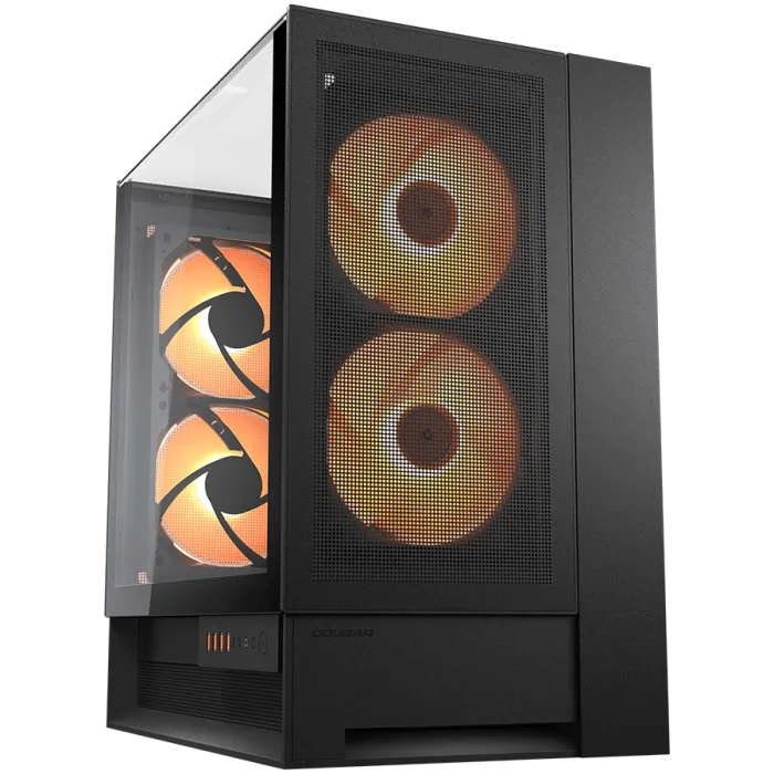 COUGAR OmnyX Black кутия за компютър Mid Tower, 4x160mm ARGB PWM, 2x USB-C