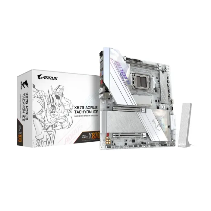 Дънна платка GIGABYTE X870 Aorus Tachyon Ice – AMD X870, DDR5, Wi‑Fi 7