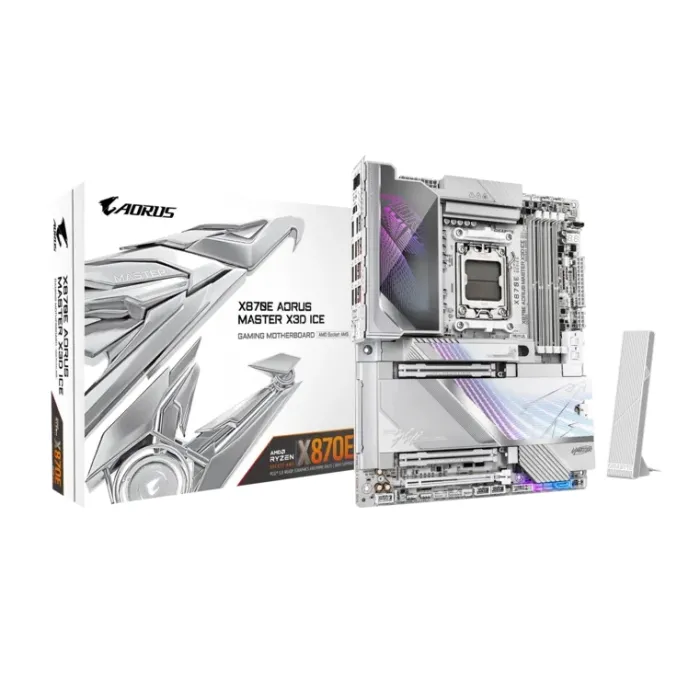 Дънна платка GIGABYTE X870E AORUS MASTER X3D ICE, AM5, X870E, DDR5, PCIe 5.0, Wi-Fi 7, USB4, ATX
