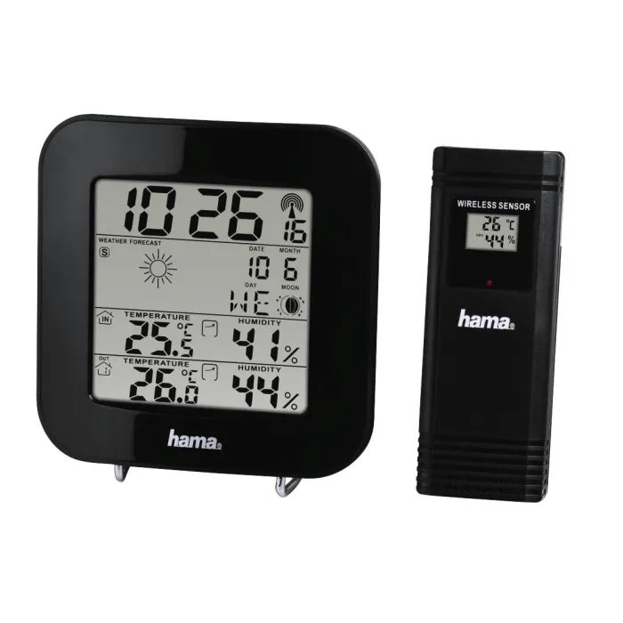 Електронна метеостанция HAMA EWS-200, 186310,  черен
