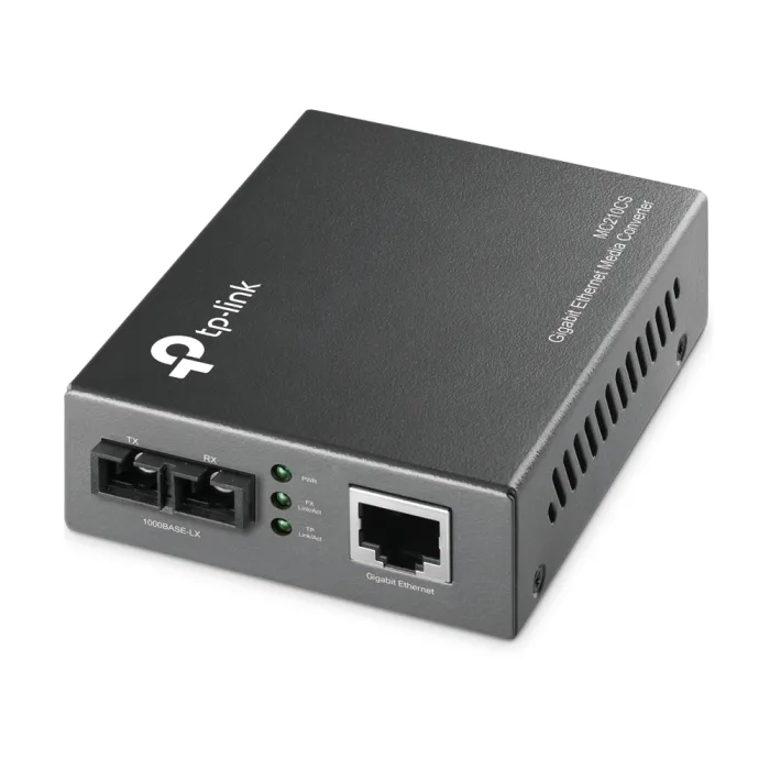 Гигабитов еднорежимен медиен конвертор TP-Link Omada MC210CS