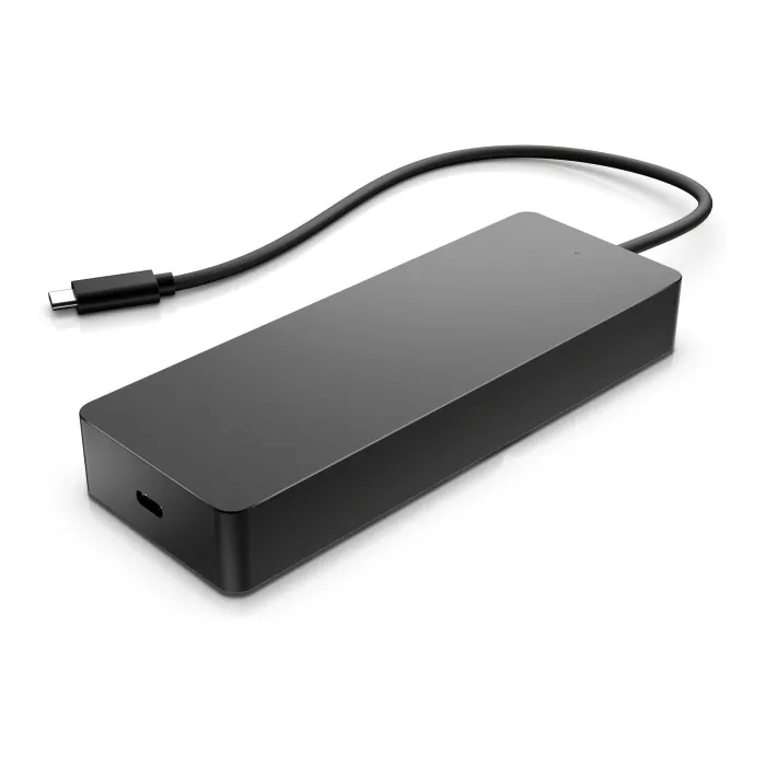 USB-C мултипорт хъб HP 50H98AA, 1x USB-C и 2x USB-A 5Gbps, HDMI 2.0, DisplayPort 1.2, RJ-45 Gigabit, Power Delivery до 65 W