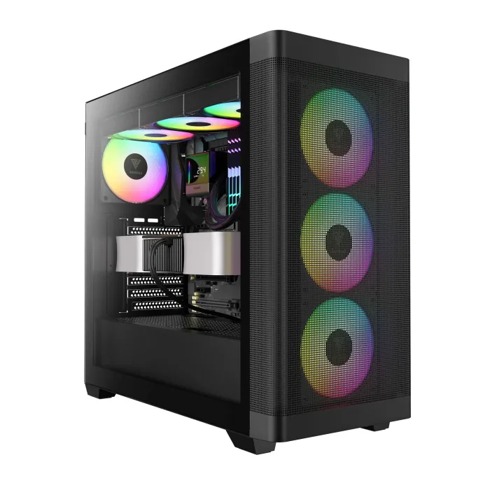 Kутия за компютър, Gamdias ATHENA M3 Black - USB-C, 4 x 120 mm A-RGB, Mesh, Tempered Glass, Case E-ATX