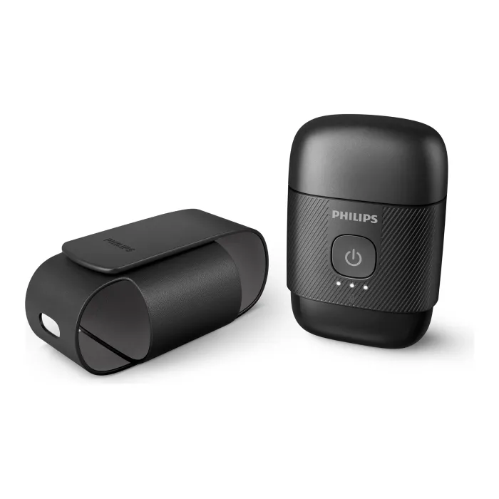 Компактна електрическа самобръсначка PHILIPS S591/05, Series 500, SteelPrecision ножчета, мокро и сухо бръснене, 3D плаващи глави, Li-ion батерия, до 40 мин работа, калъф за пътуване