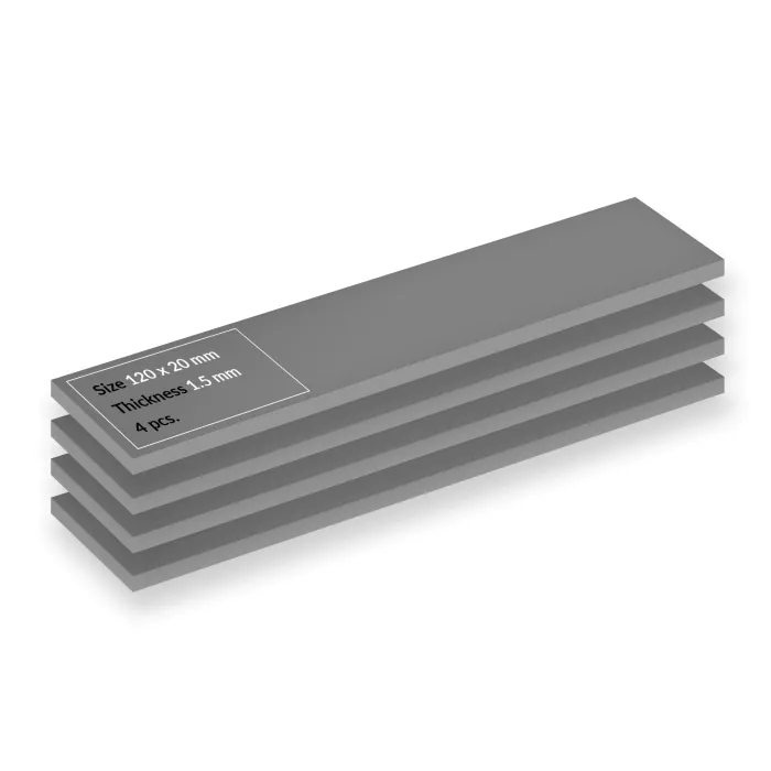 Комплект 4 термоподложки ARCTIC TP-4, 120 x 20 x 1.5 mm, електроизолиращи, сиви