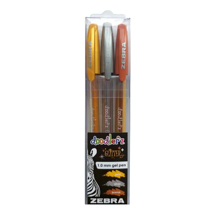 Комплект гел ролери Zebra Pen Doodler'z Gel Stick, 1,0 mm, металикови мастила, 3 цвята