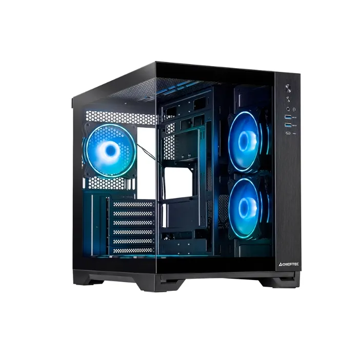 Комплект компютърна кутия CHIEFTEC Visio, Middle Tower, ATX, 6 предварително инсталирани A-RGB вентилатора, USB 3.2 Gen2 Type-C, Chieftec Iceberg 240 RGB, Chieftec Vega 850W ATX 3.1