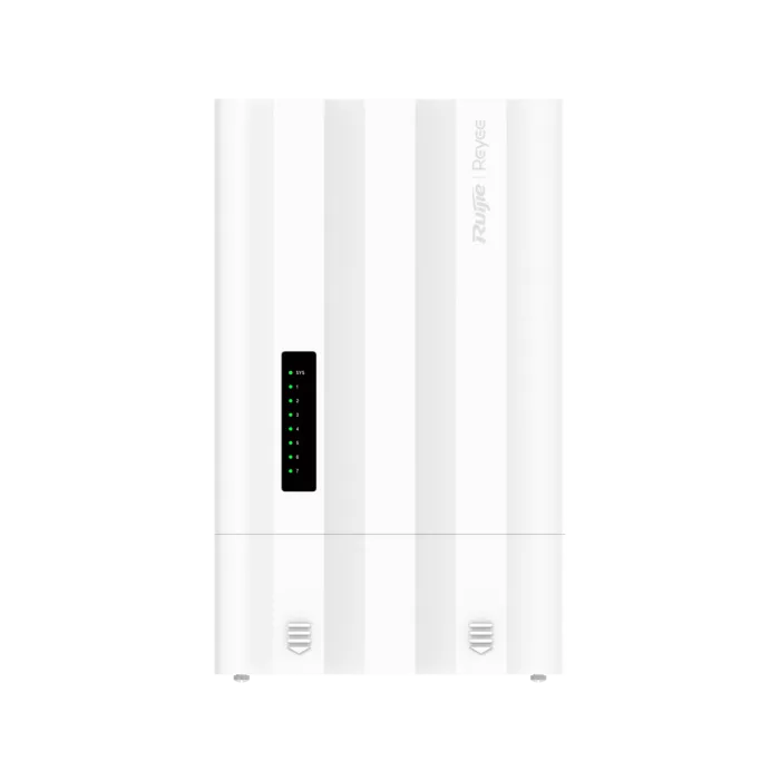 Външен PoE+ комутатор Ruijie Reyee RG-ES207GS-AC-OD – 4× GbE PoE+, 2× SFP, IP65, 60 W