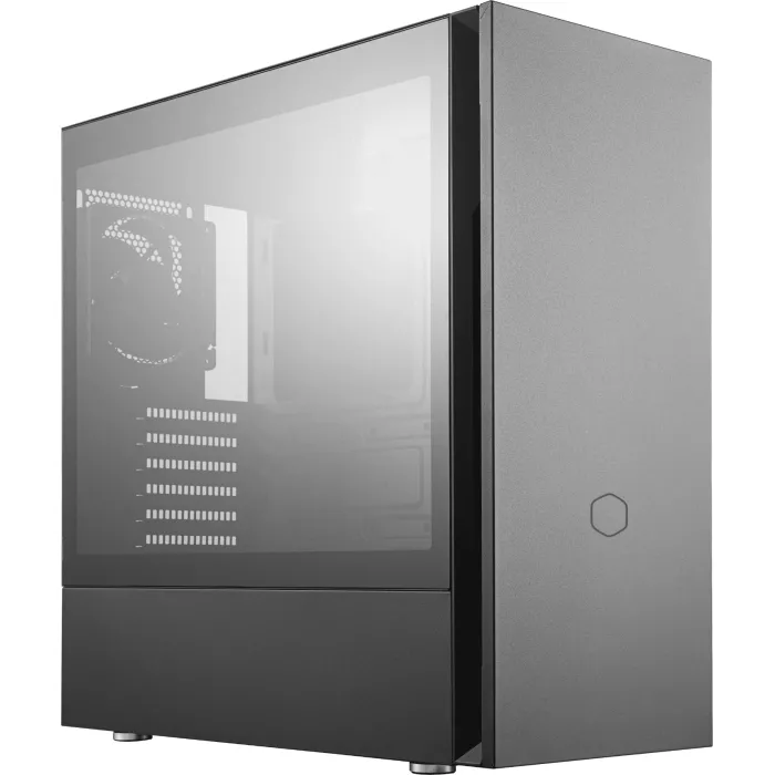 Кутия за компютър Cooler Master Silencio S600 TG, Middle Tower, за Mini ITX дънна платка, 2 включени вентилатора, 5 x 2.5", 7 разширителни слота, четец за SD карти, черна