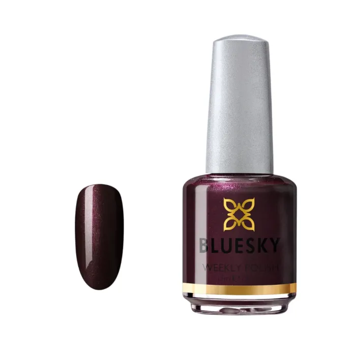 Лак за нокти Bluesky Weekly Polish, Dark Lava, дълготраен, с гланцов финиш, 15 ml