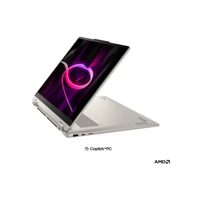 Лаптоп 2-в-1 LENOVO Yoga 7, AMD Ryzen AI 7 445, 16" WUXGA OLED сензорен дисплей, 24GB DDR5, 1TB PCIe, Windows 11 Home, Seashell, 3 години