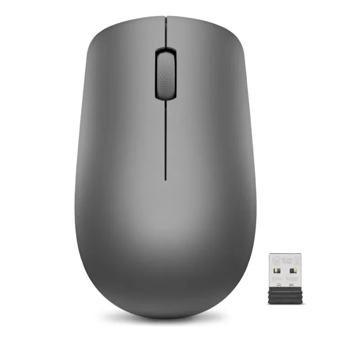 Безжична оптична мишка LENOVO 530 Graphite, 2.4 GHz с Nano USB приемник, 1200 DPI, 3 бутона, симетричен дизайн, 1 x AA батерия