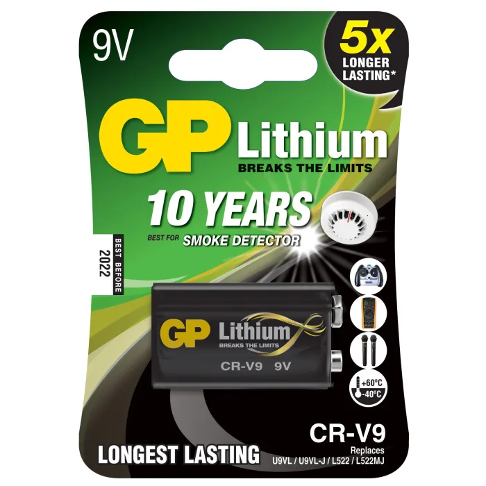 Литиева батерия GP CRV9 9V 1бр. блистер /за детектори на дим/ главно изображение