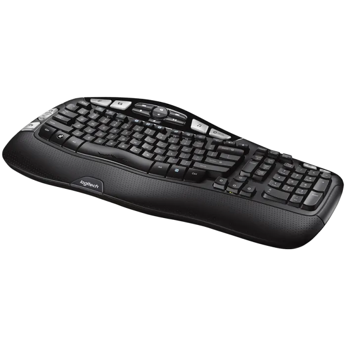 Logitech Wave Keys безжична ергономична клавиатура с опора за длани ...