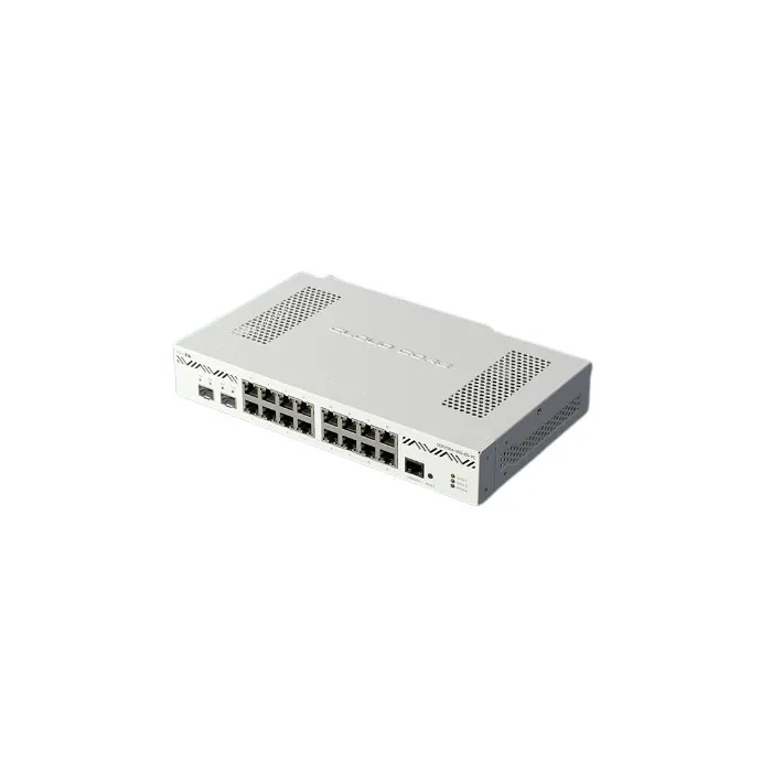Кабелен рутер MikroTik CCR2004-16G-2S+PC, 16 x Gigabit Ethernet, 2 x SFP+ 10 Gbps, 4-ядрен 1.2 GHz процесор, 4 GB DDR4, RouterOS v7, бял