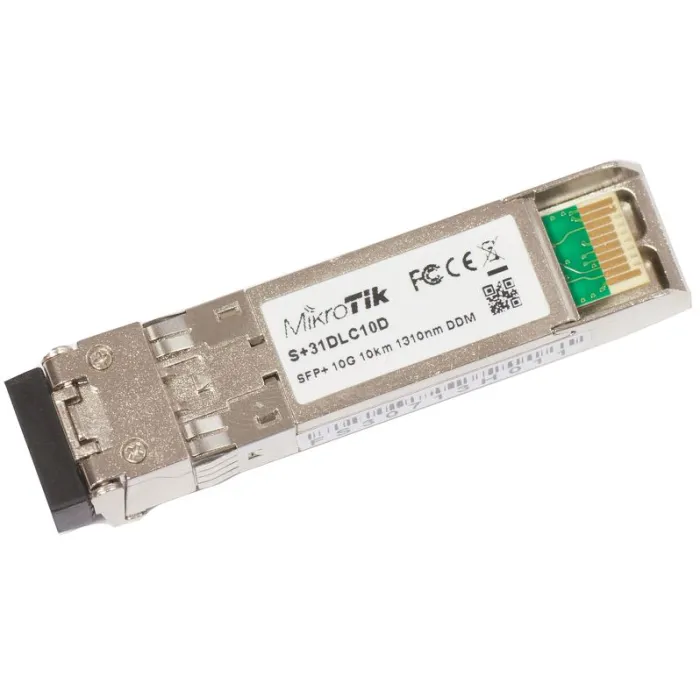 MikroTik S+31DLC10D – 10G SFP+ модул за single-mode оптика, 1310 nm, Dual LC, до 10 km, DDM