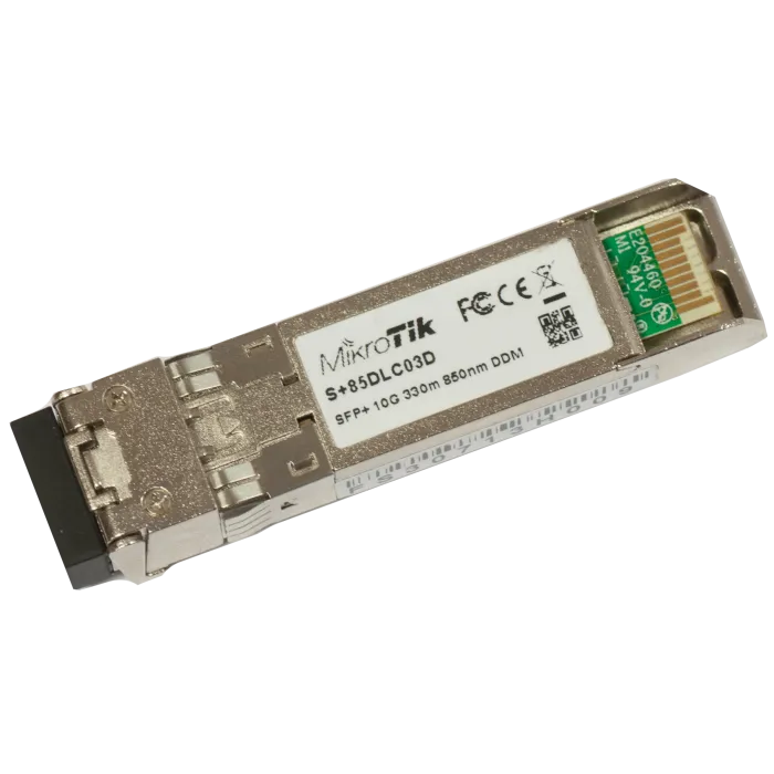 MikroTik S+85DLC03D SFP+ оптичен модул – 10G, Multi-Mode, 850 nm, Dual LC UPC, до 300 m