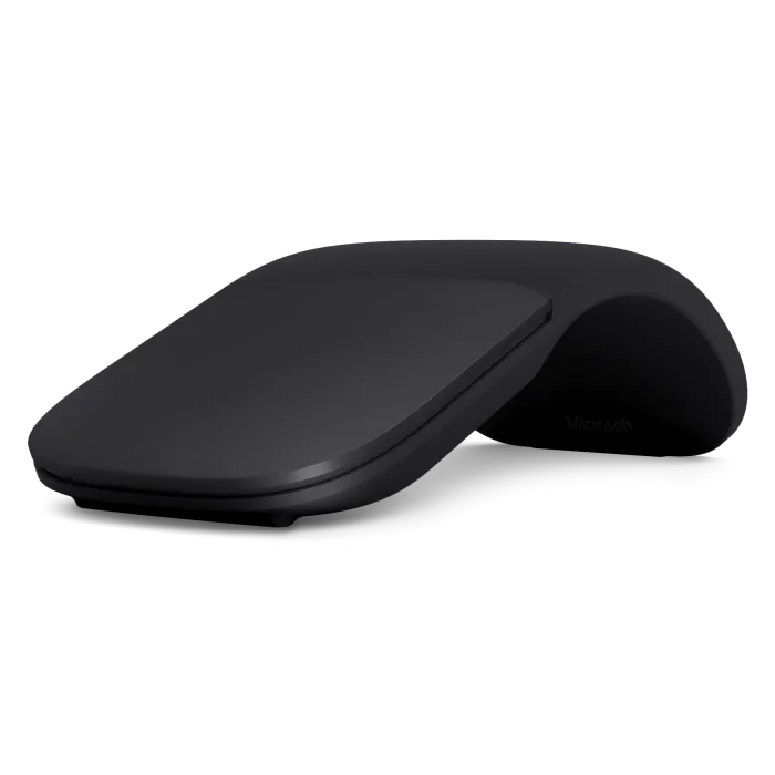 Безжична мишка Microsoft Surface Arc Mouse, Bluetooth 4.1, BlueTrack, 1000 dpi, черна, сензорна повърхност за вертикално и хоризонтално превъртане, сгъваем корпус