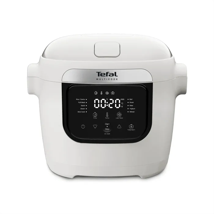Мултикукър TEFAL MY700BF0, 700 W, 6 l, 10 програми за готвене, керамично незалепващо покритие, LCD дисплей, кошница за задушаване, функция за запазване на топлината, сив