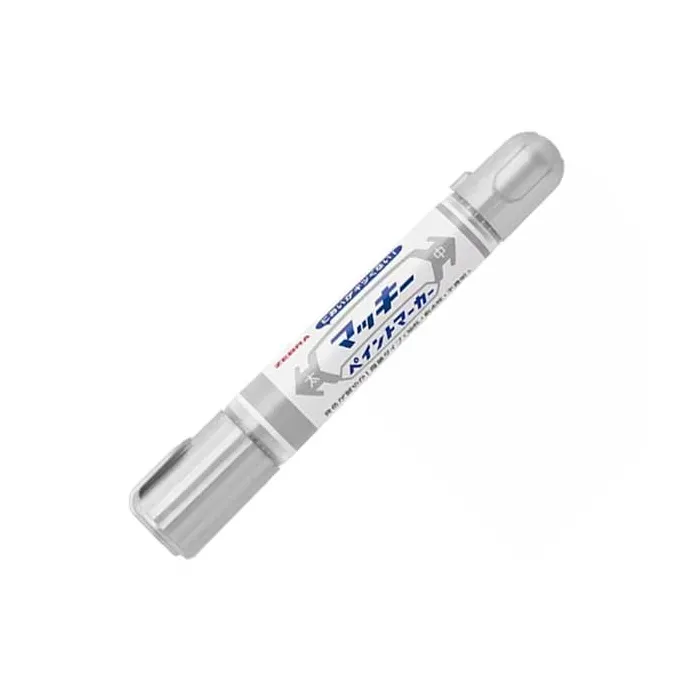 Перманентен маркер Zebra Pen Mckie Extra Bold, двустранен, върхове 2–8 mm, сребрист