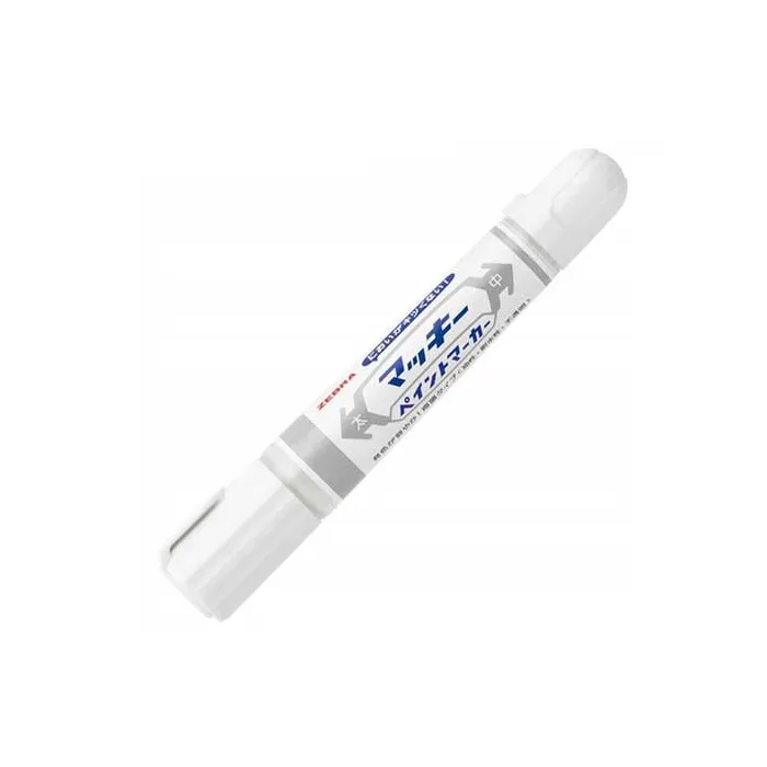 Перманентен маркер Zebra Pen Mckie Extra Bold, двувърхов, 2–8 mm, бял
