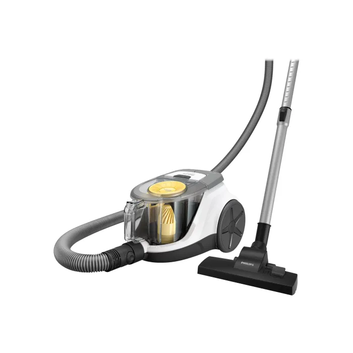 Прахосмукачка без торба PHILIPS XB2140/09, 2000 Series, PowerCyclone 4, 750 W, контейнер 1,3 l, 77 dB, работен радиус 8,8 m, Arctic White & Yellow