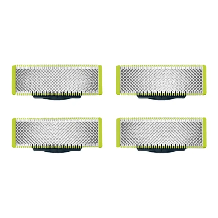 Резервни ножчета PHILIPS OneBlade QP240/50, комплект 4 броя, двустранни, от неръждаема стомана, за всички дръжки OneBlade, за сухо и мокро използване