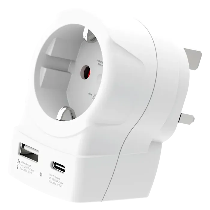 Skross универсален адаптер Europe to UK   1 x USB  A/C порт, 20W 1500283E