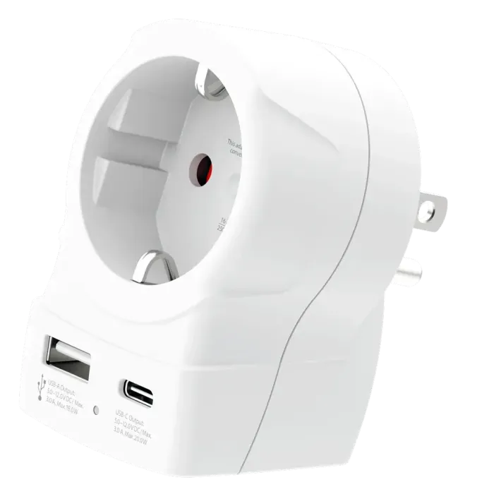 Skross универсален адаптер Europe to USA 1xUSB A/C, 20W , 1500284E