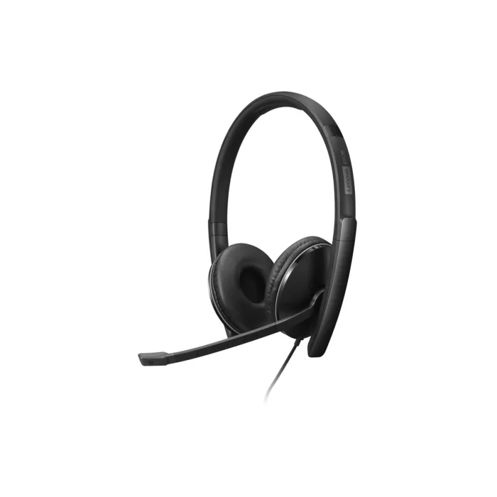 Слушалки Lenovo Wired ANC Headset Gen 2 (Teams), on-ear, кабелни USB-C, активно шумопотискане, сертифицирани за Microsoft Teams и Zoom, микрофон, USB-C към USB-A адаптер, черни