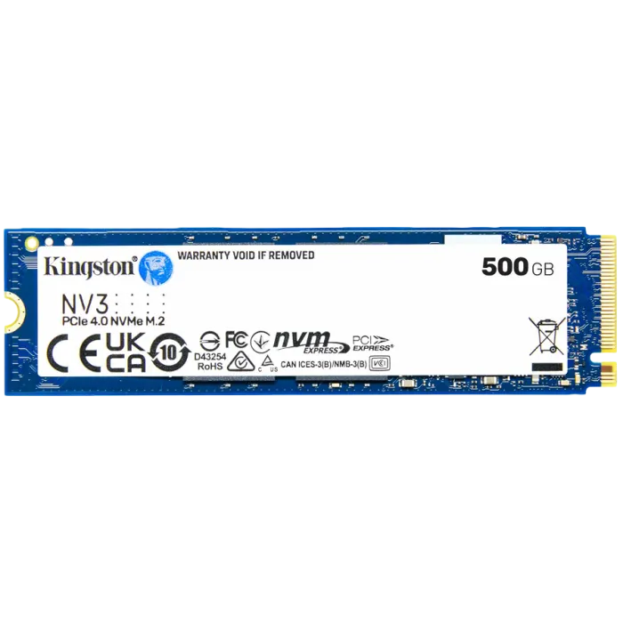 SSD твърд диск, Kingston SNV3S/500G, 500GB, M.2 2280, PCIe 4.0 NVMe SSD