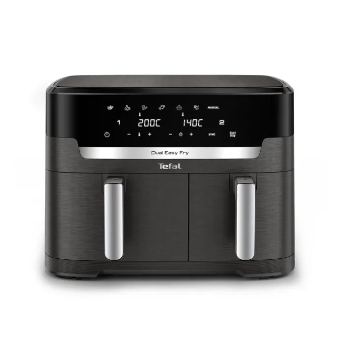 Tefal XXL Dual Easy Fry EY942HE0 двоен еър фрайър, 11 l, 2700 W, 7 програми, Coal Grey