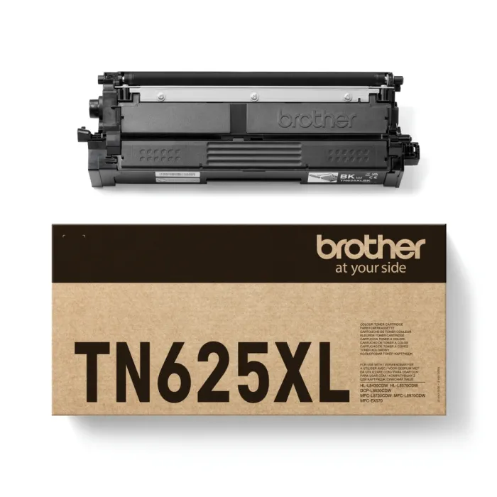 Тонер касета BROTHER TN-625XLBK, черен, 5500 страници, съвместима с HL-L8430CDW, HL-L8570CDW, MFC-L8730CDW и MFC-L8970CDW