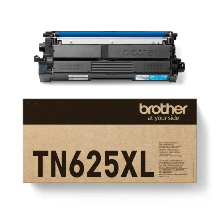 Тонер касета BROTHER TN-625XLC, Cyan, 4500 страници, съвместима с HL-L8430CDW, HL-L8570CDW, MFC-L8730CDW, MFC-L8970CDW