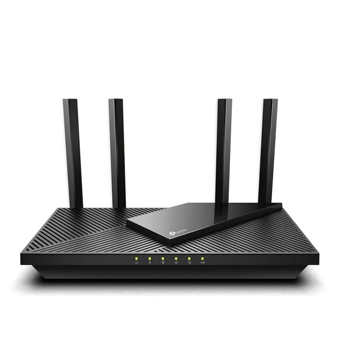 Безжичен рутер TP-LINK Archer AX55, Wi‑Fi 6, двубандов 2,4 GHz/5 GHz, до 3000 Mbps, 1× Gigabit WAN, 4× Gigabit LAN, USB 3.0, черен